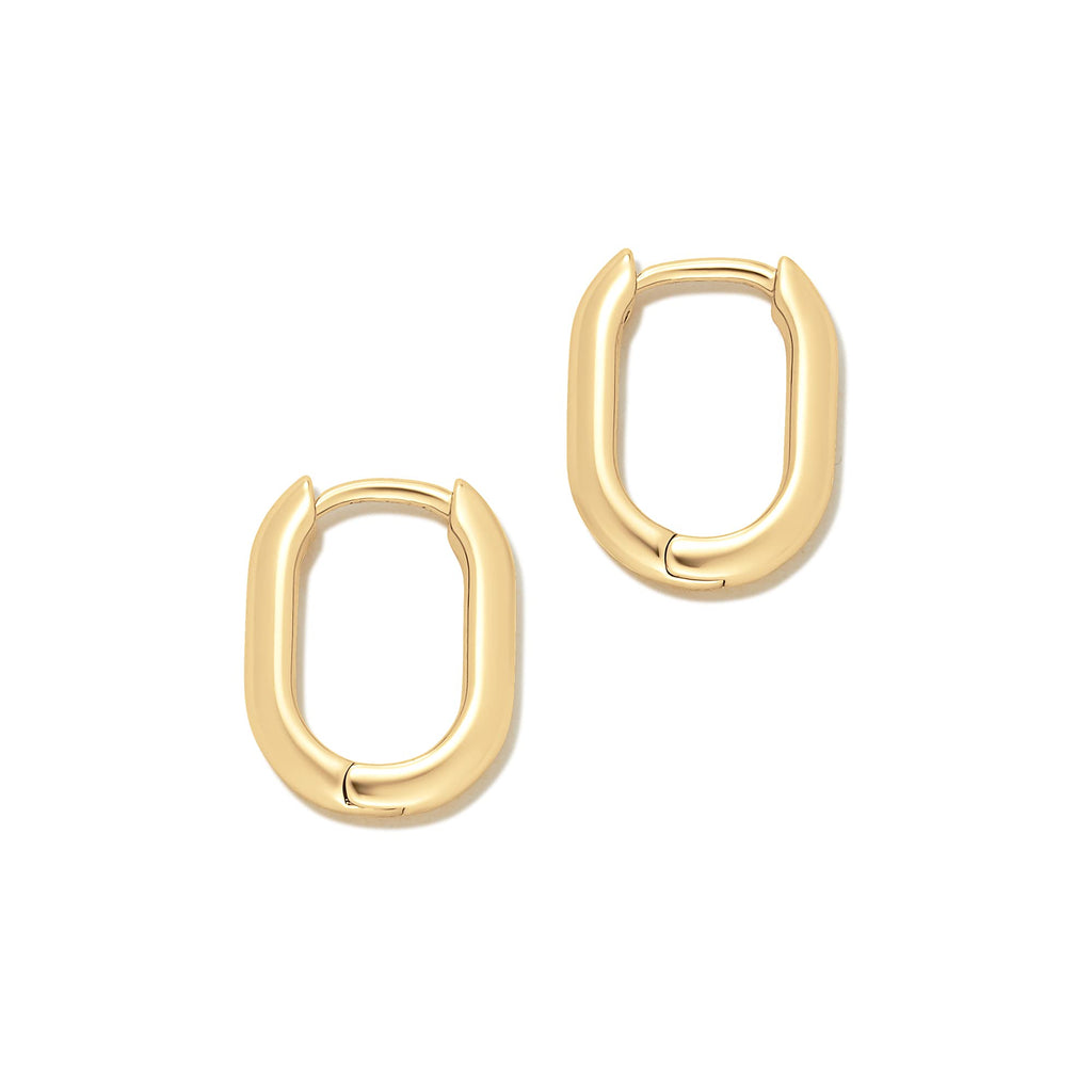 Amazon Essentials 14k Gold Plated or Silver Plated Modern Oval Hoop Earrings