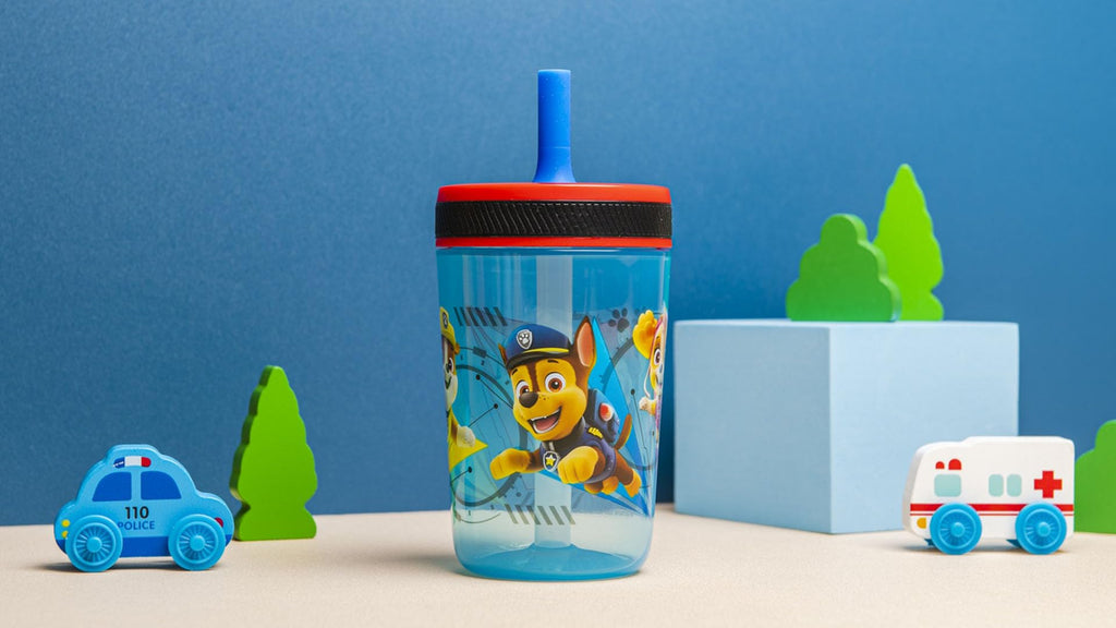 Zak Designs Kelso Toddler Cups For Travel or At Home, 15oz 2-Pack Durable Plastic Sippy Cups With Leak-Proof Design is Perfect For Kids (Sweet Berry, Lemon Zest)