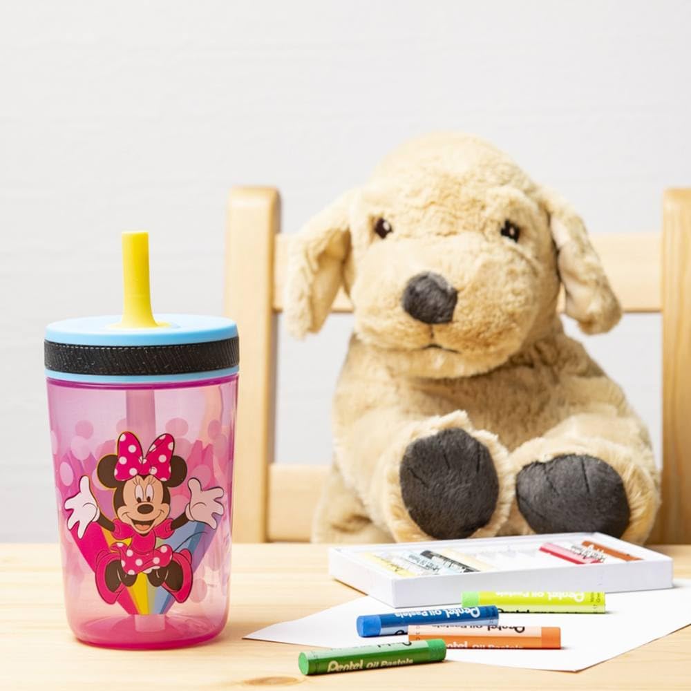 Zak Designs Kelso Toddler Cups For Travel or At Home, 15oz 2-Pack Durable Plastic Sippy Cups With Leak-Proof Design is Perfect For Kids (Sweet Berry, Lemon Zest)