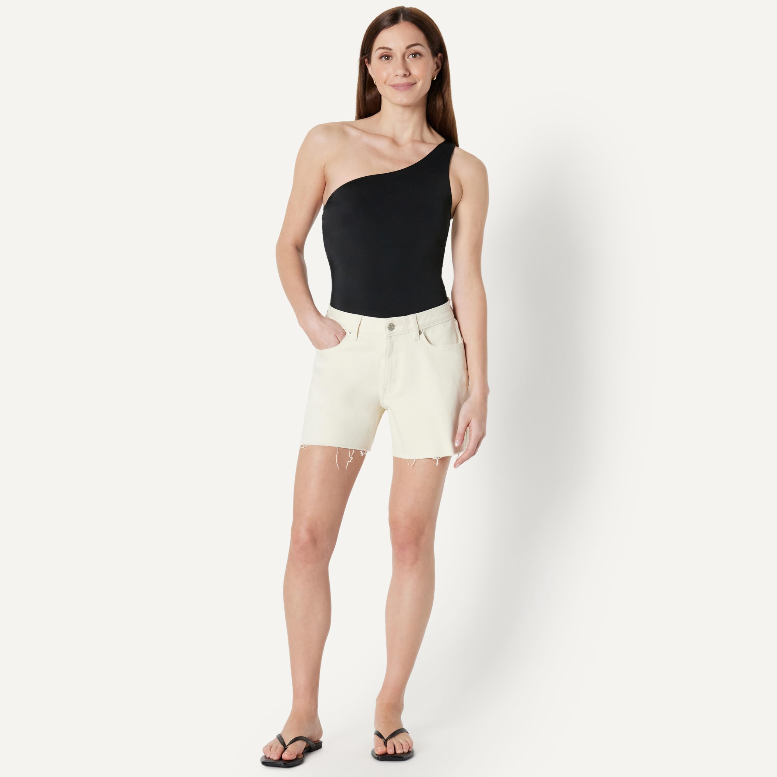 Amazon Essentials Women's One-Shoulder One-Piece Swimsuit