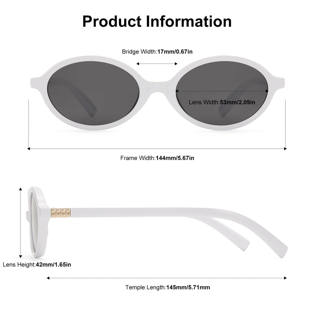 ViewJoy Retro Oval Sunglasses for Women Vintage 90s Y2K Trendy Designer Sun Glasses