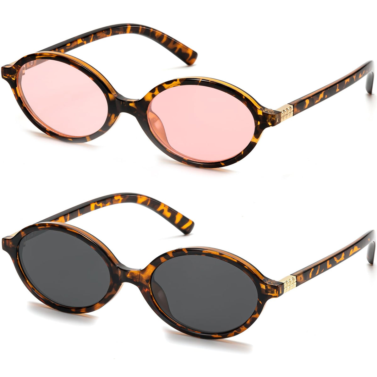 ViewJoy Retro Oval Sunglasses for Women Vintage 90s Y2K Trendy Designer Sun Glasses