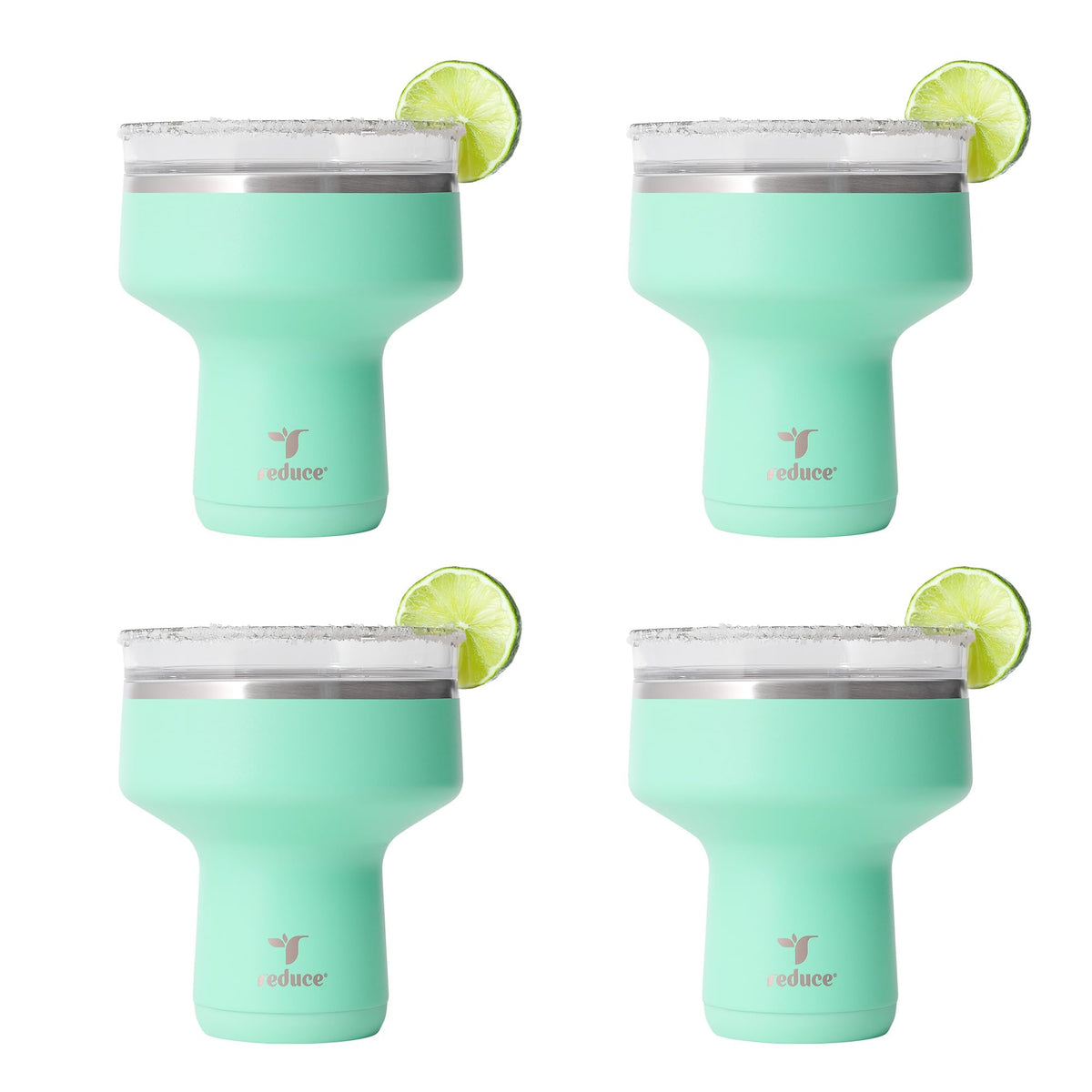 REDUCE Saltini 16 oz Cocktail Tumbler - Insulated Margarita Tumbler with Lid - Keeps Drinks Cold for 10 Hours - 360 Sippable Martini Glass Alternative - Shatterproof, Perfect for Parties - Daiquiri