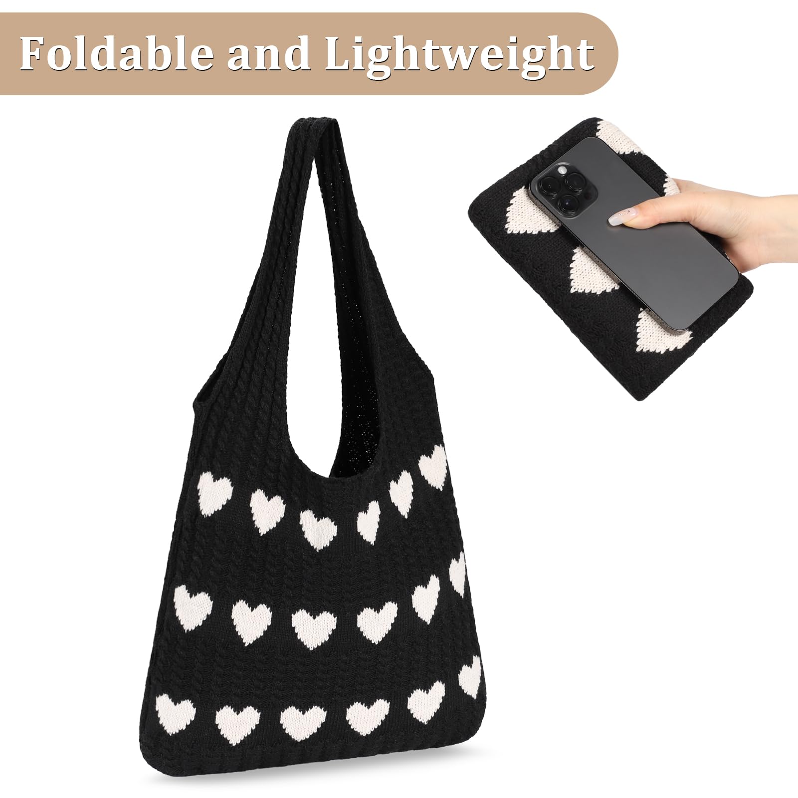 Sightor Crochet Tote Bag, Mesh Beach Bag Knit Summer Hobo Bag Vacation Boho Tote Bag for Women