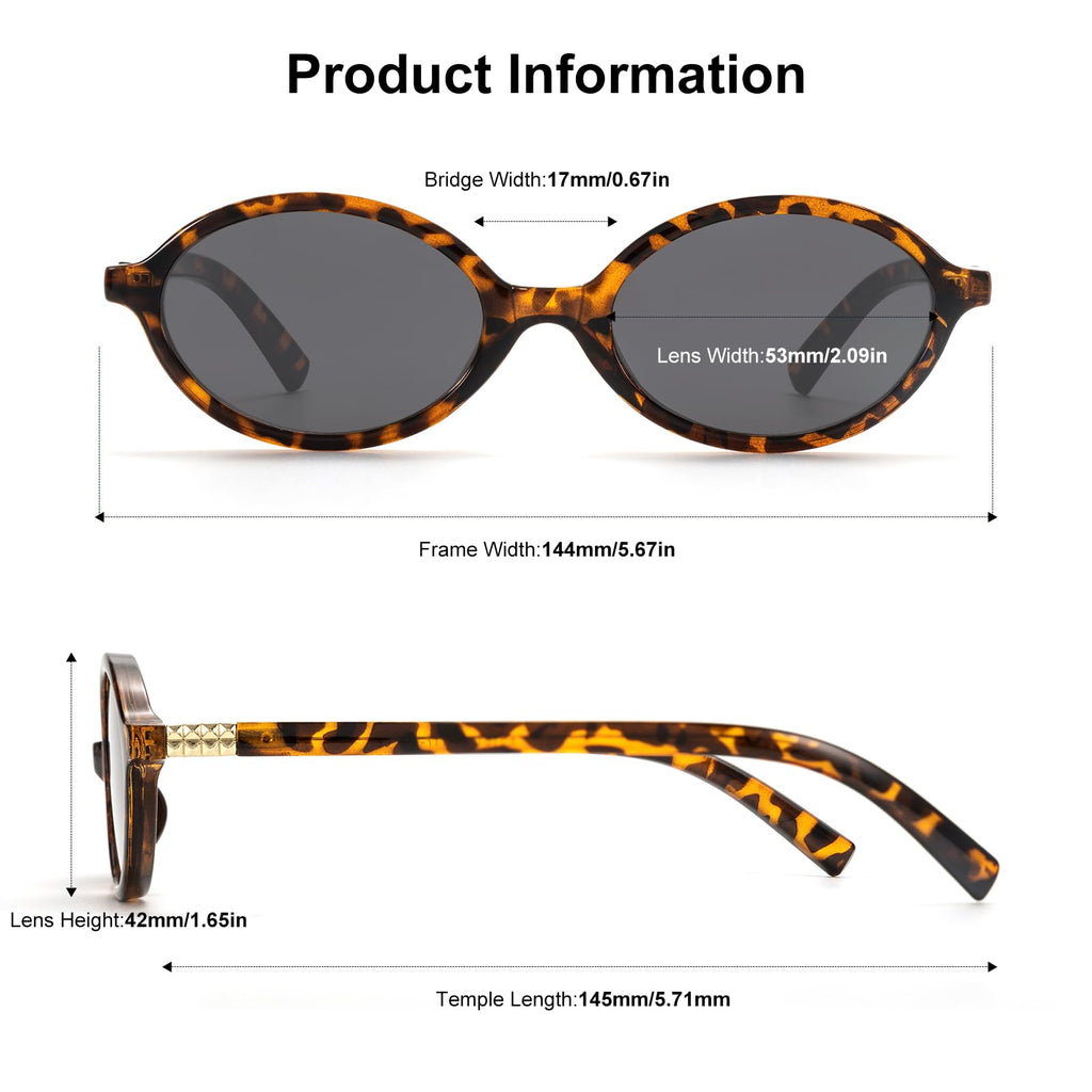 ViewJoy Retro Oval Sunglasses for Women Vintage 90s Y2K Trendy Designer Sun Glasses