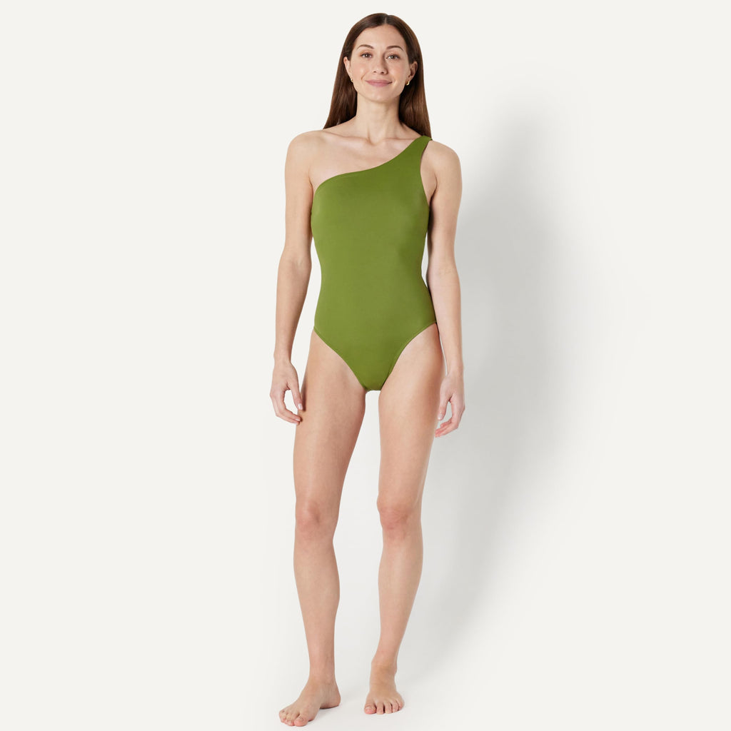 Amazon Essentials Women's One-Shoulder One-Piece Swimsuit