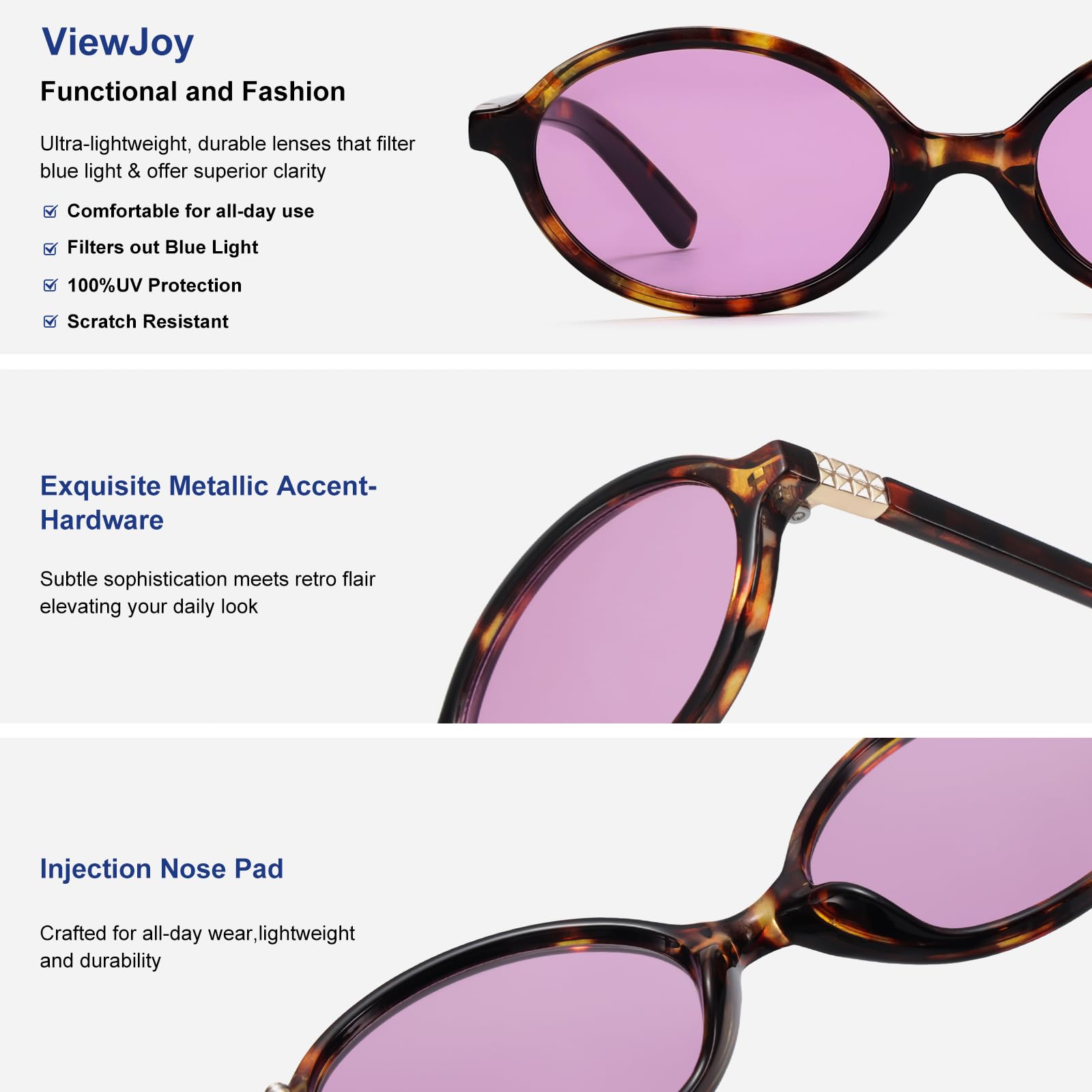 ViewJoy Retro Oval Sunglasses for Women Vintage 90s Y2K Trendy Designer Sun Glasses