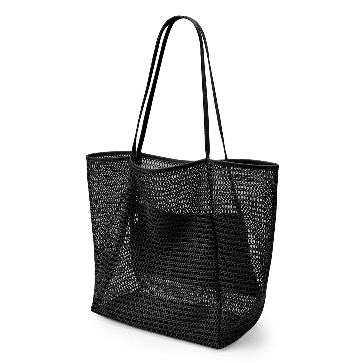 KALIDI Beach Nylon Mesh Tote Bag, Casual Tote Bag Hobo Women Foldable MAX 23L Shoulder Bag For Beach Picnic Vacation