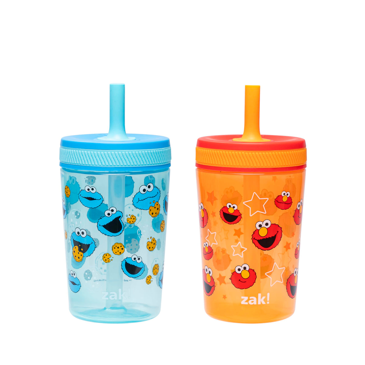 Zak Designs Kelso Toddler Cups For Travel or At Home, 15oz 2-Pack Durable Plastic Sippy Cups With Leak-Proof Design is Perfect For Kids (Sweet Berry, Lemon Zest)