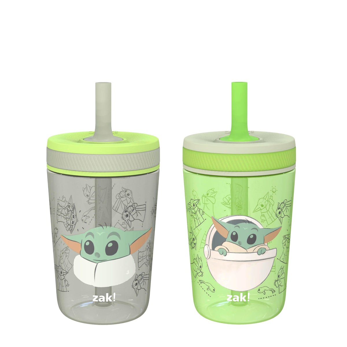 Zak Designs Kelso Toddler Cups For Travel or At Home, 15oz 2-Pack Durable Plastic Sippy Cups With Leak-Proof Design is Perfect For Kids (Sweet Berry, Lemon Zest)