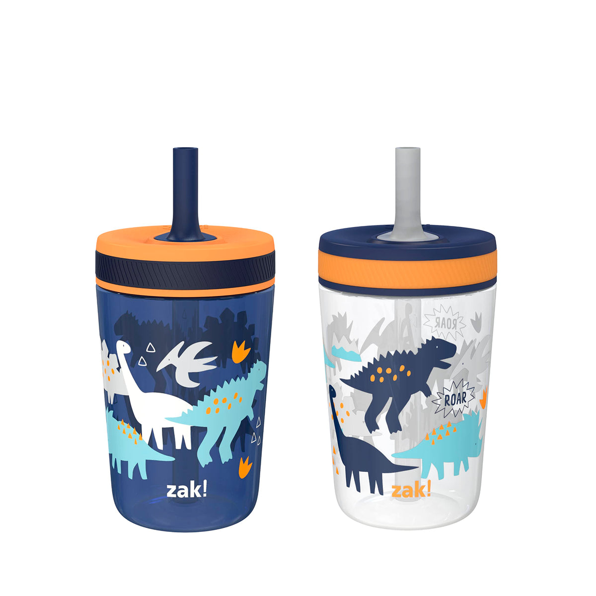 Zak Designs Kelso Toddler Cups For Travel or At Home, 15oz 2-Pack Durable Plastic Sippy Cups With Leak-Proof Design is Perfect For Kids (Sweet Berry, Lemon Zest)