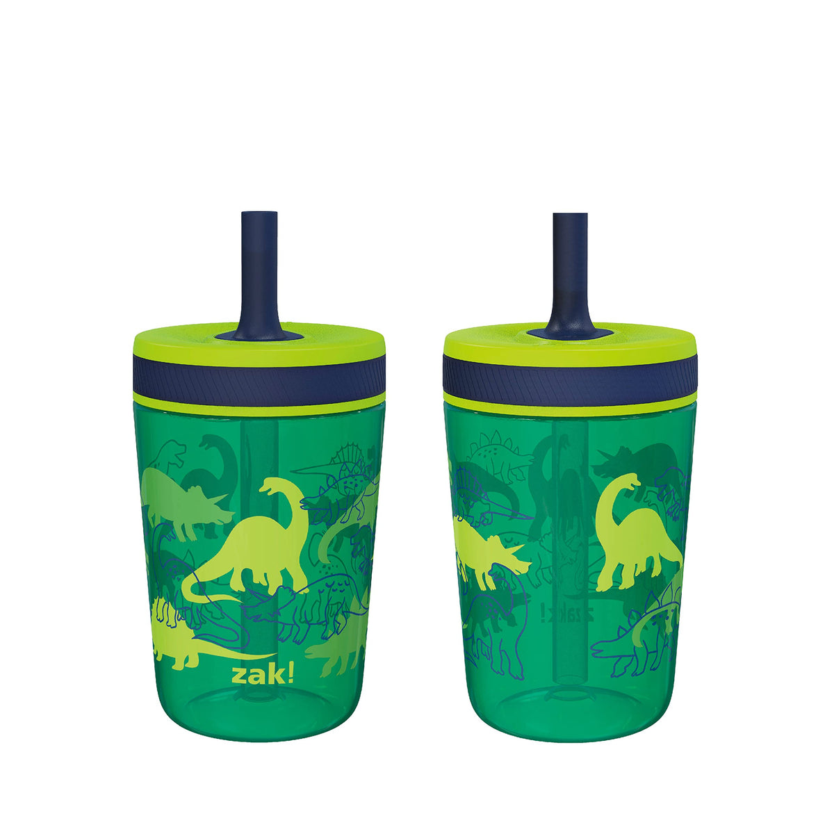 Zak Designs Kelso Toddler Cups For Travel or At Home, 15oz 2-Pack Durable Plastic Sippy Cups With Leak-Proof Design is Perfect For Kids (Sweet Berry, Lemon Zest)