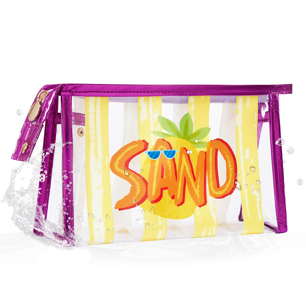 COSHAYSOO Sunscreen Bag Clear Makeup Toiletry Pouch Beach Vacation Essentials for Women Teen Girls Trip Gifts Summer Pool Travel Must Have Accessories Waterproof Stuff