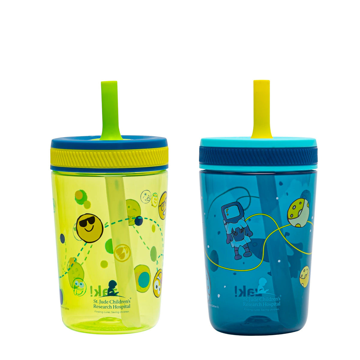 Zak Designs Kelso Toddler Cups For Travel or At Home, 15oz 2-Pack Durable Plastic Sippy Cups With Leak-Proof Design is Perfect For Kids (Sweet Berry, Lemon Zest)