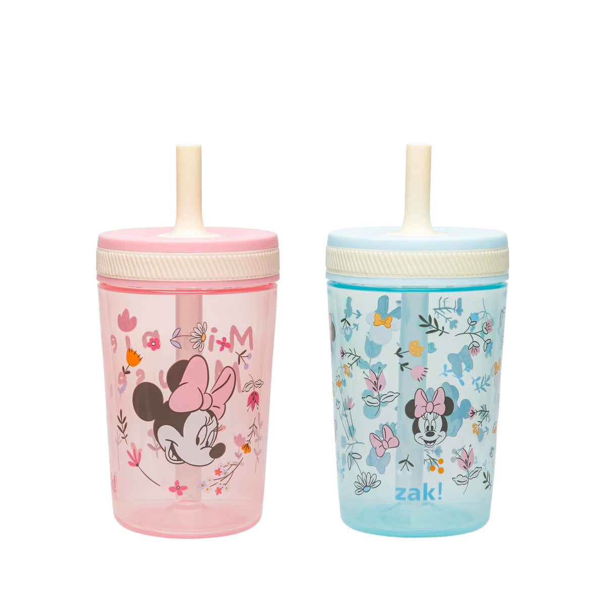 Zak Designs Kelso Toddler Cups For Travel or At Home, 15oz 2-Pack Durable Plastic Sippy Cups With Leak-Proof Design is Perfect For Kids (Sweet Berry, Lemon Zest)