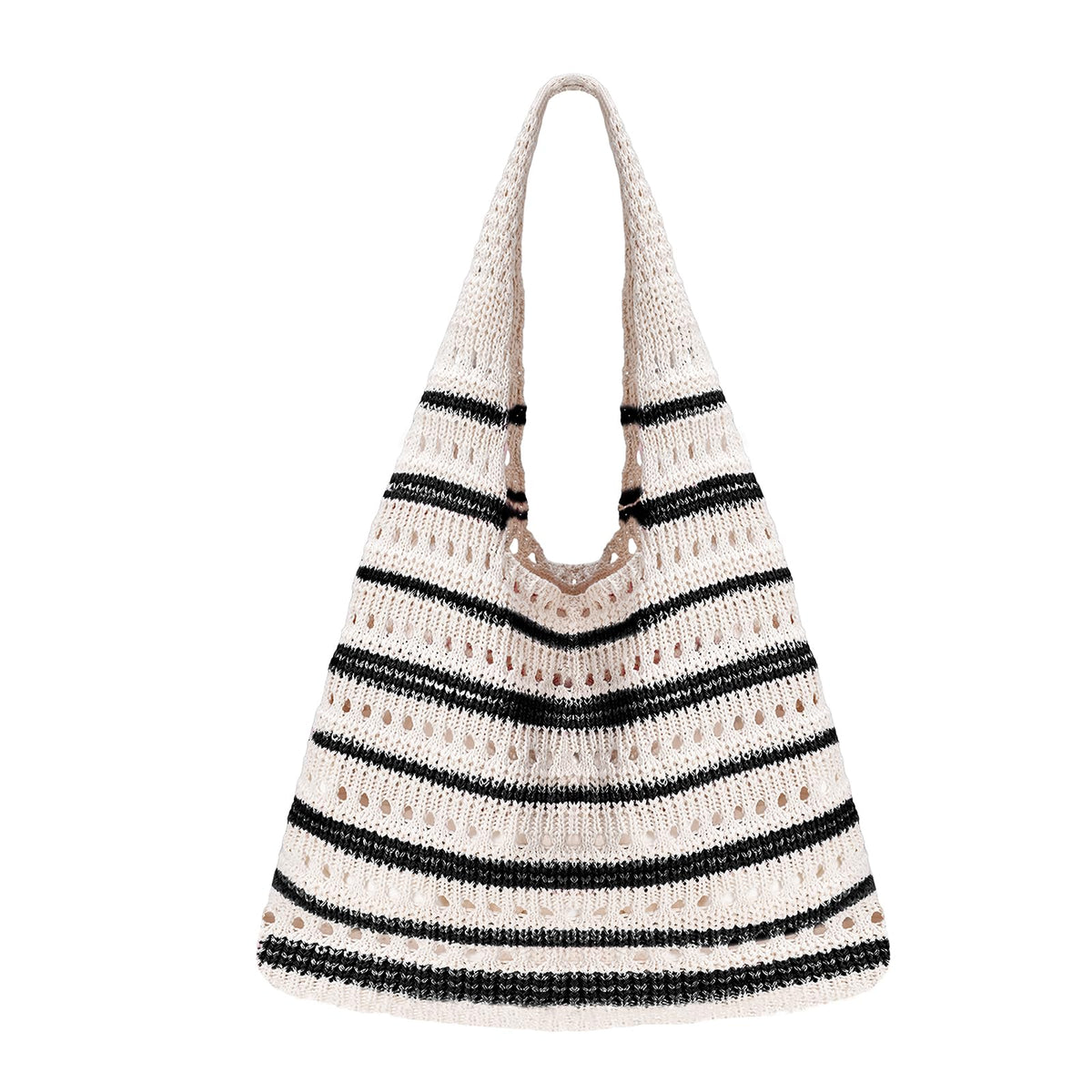 Sightor Crochet Tote Bag, Mesh Beach Bag Knit Summer Hobo Bag Vacation Boho Tote Bag for Women