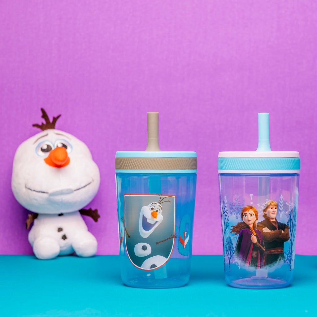 Zak Designs Kelso Toddler Cups For Travel or At Home, 15oz 2-Pack Durable Plastic Sippy Cups With Leak-Proof Design is Perfect For Kids (Sweet Berry, Lemon Zest)