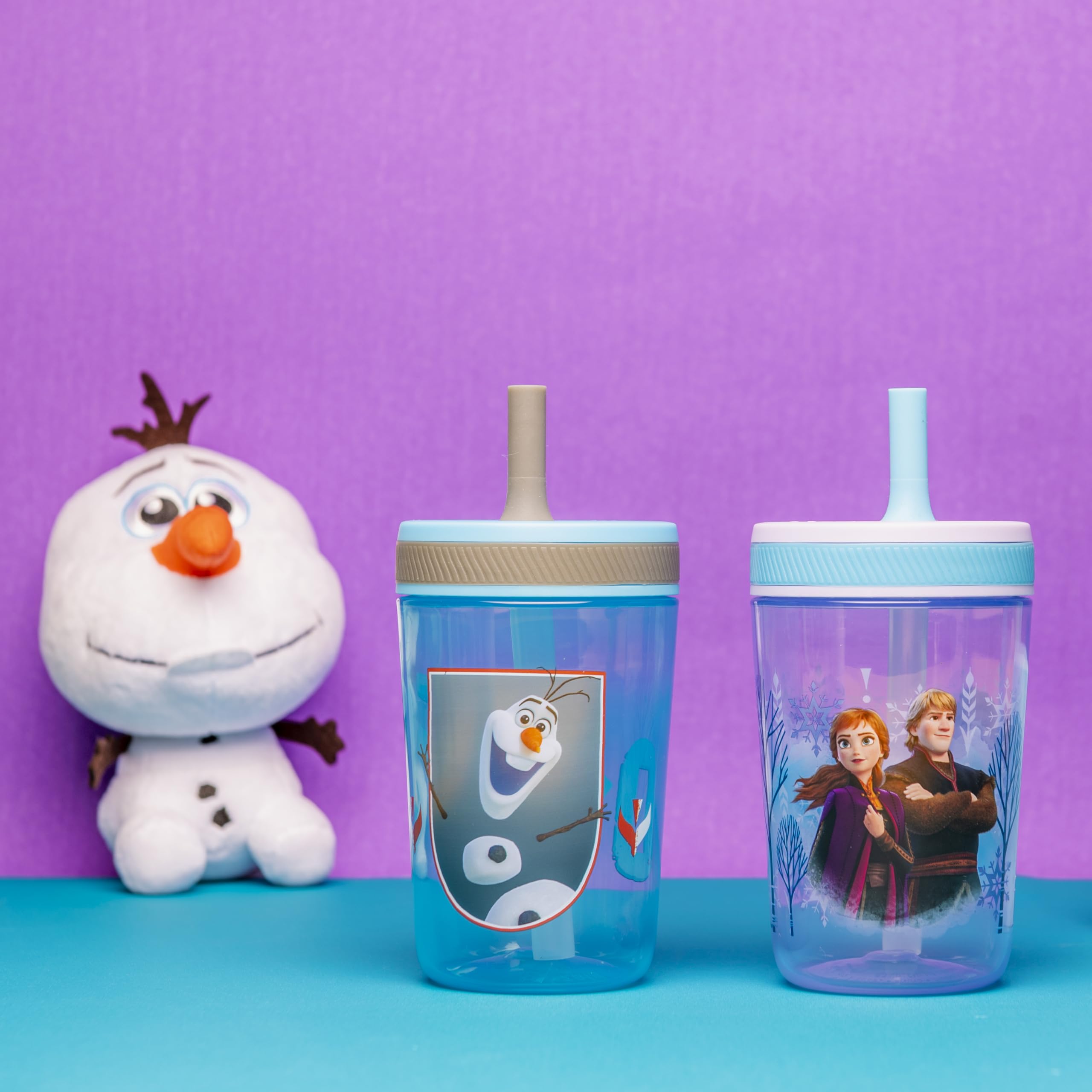 Zak Designs Kelso Toddler Cups For Travel or At Home, 15oz 2-Pack Durable Plastic Sippy Cups With Leak-Proof Design is Perfect For Kids (Sweet Berry, Lemon Zest)