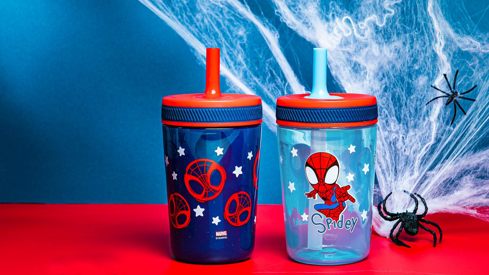 Zak Designs Kelso Toddler Cups For Travel or At Home, 15oz 2-Pack Durable Plastic Sippy Cups With Leak-Proof Design is Perfect For Kids (Sweet Berry, Lemon Zest)