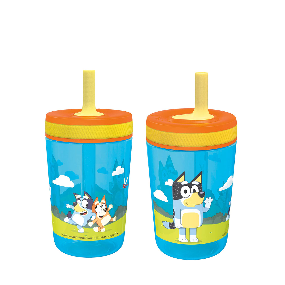 Zak Designs Kelso Toddler Cups For Travel or At Home, 15oz 2-Pack Durable Plastic Sippy Cups With Leak-Proof Design is Perfect For Kids (Sweet Berry, Lemon Zest)