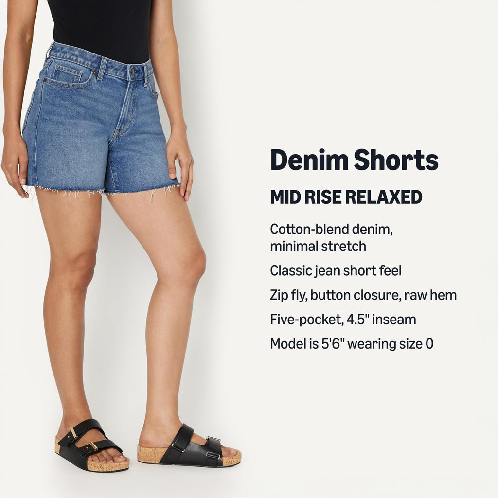 Amazon Essentials Women's Low Stretch Mid-Rise Regular-Fit Jean Short