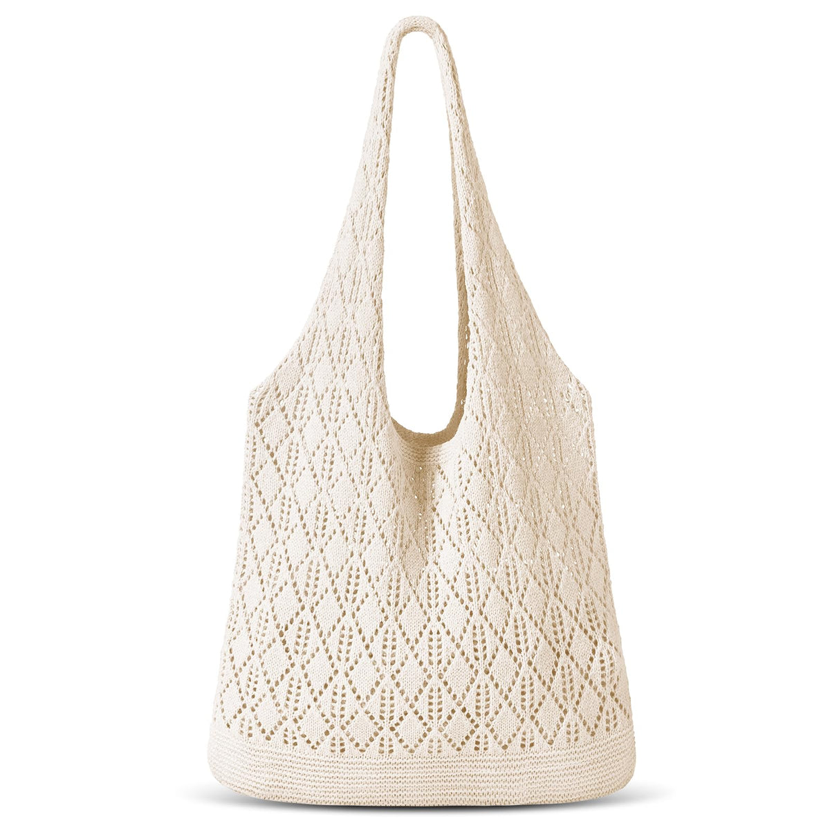 Sightor Crochet Tote Bag, Mesh Beach Bag Knit Summer Hobo Bag Vacation Boho Tote Bag for Women