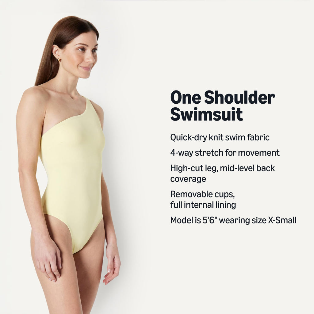 Amazon Essentials Women's One-Shoulder One-Piece Swimsuit