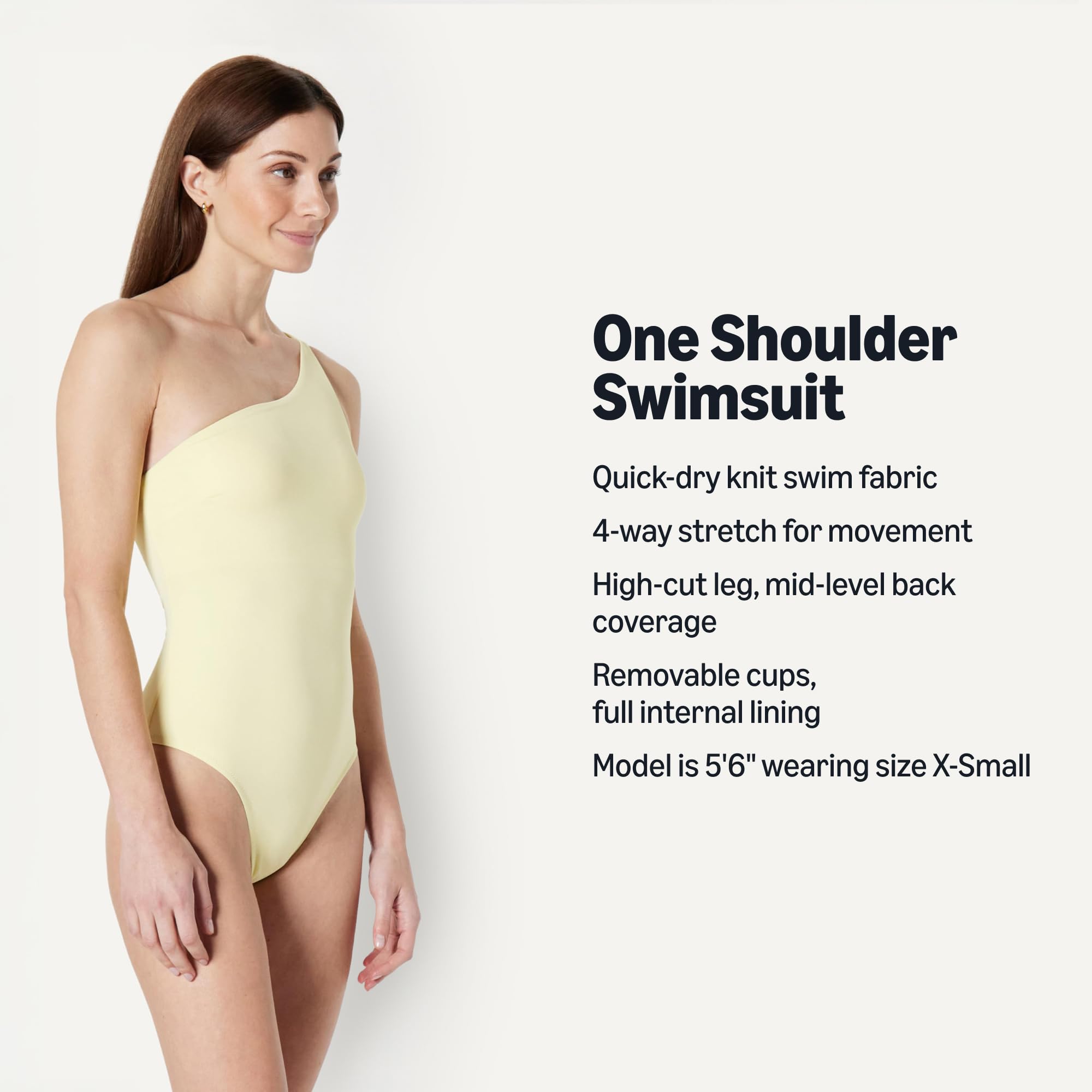 Amazon Essentials Women's One-Shoulder One-Piece Swimsuit