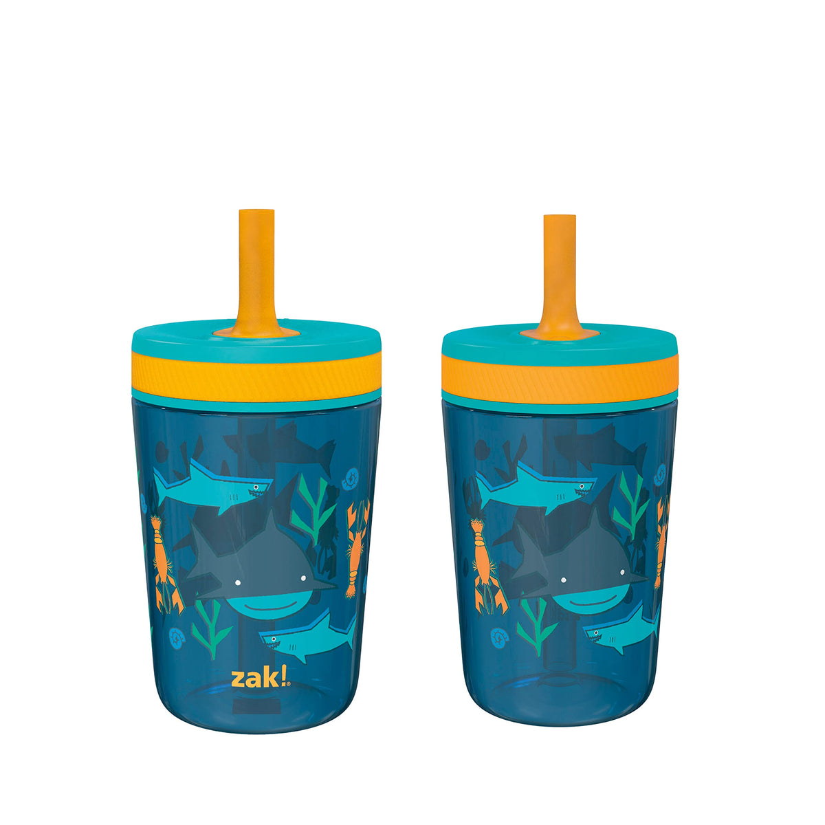 Zak Designs Kelso Toddler Cups For Travel or At Home, 15oz 2-Pack Durable Plastic Sippy Cups With Leak-Proof Design is Perfect For Kids (Sweet Berry, Lemon Zest)