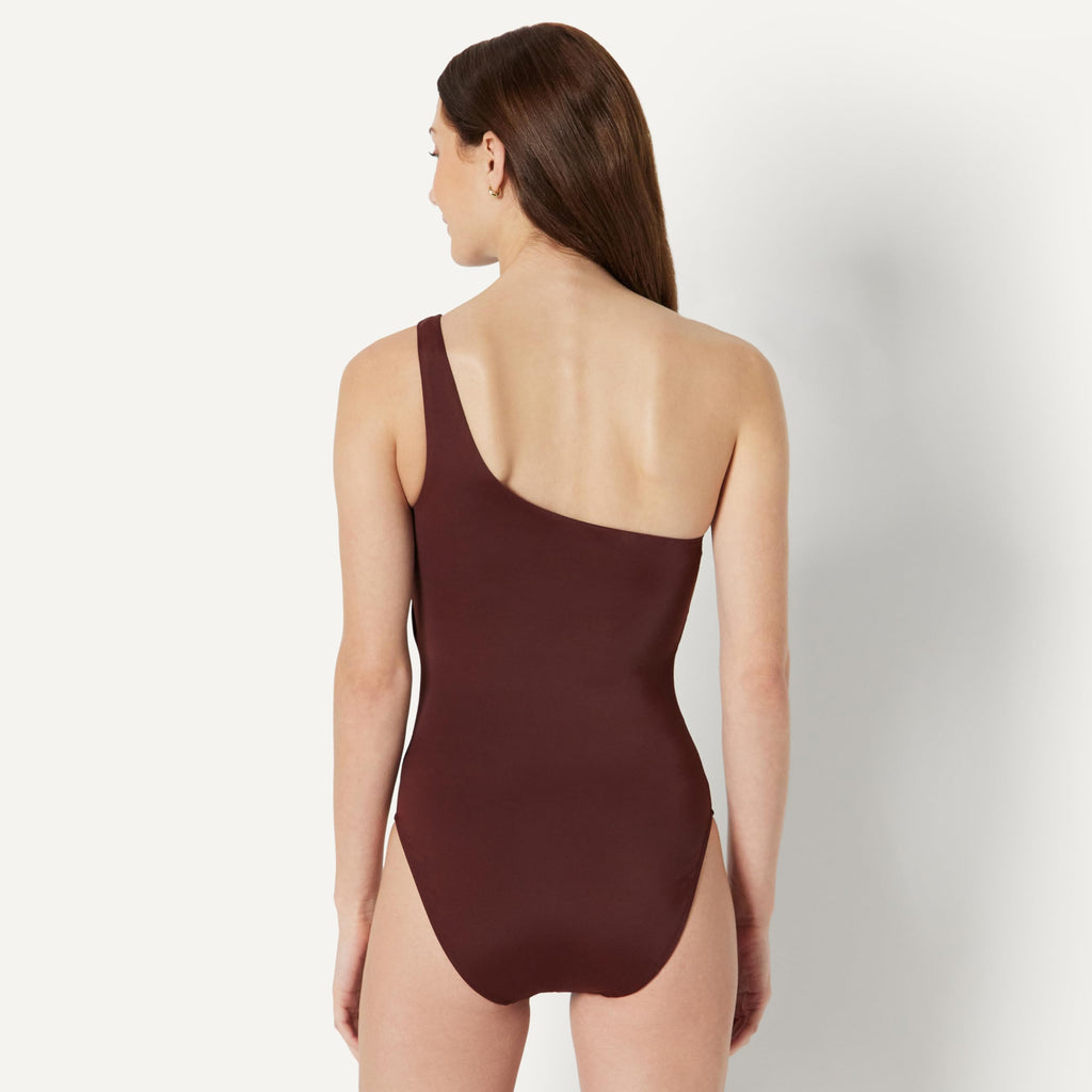 Amazon Essentials Women's One-Shoulder One-Piece Swimsuit