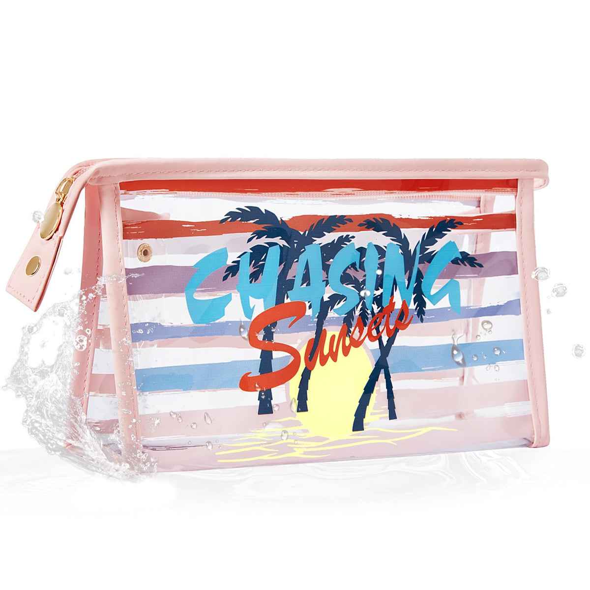 COSHAYSOO Sunscreen Bag Clear Makeup Toiletry Pouch Beach Vacation Essentials for Women Teen Girls Trip Gifts Summer Pool Travel Must Have Accessories Waterproof Stuff