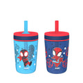 Zak Designs Kelso Toddler Cups For Travel or At Home, 15oz 2-Pack Durable Plastic Sippy Cups With Leak-Proof Design is Perfect For Kids (Sweet Berry, Lemon Zest)