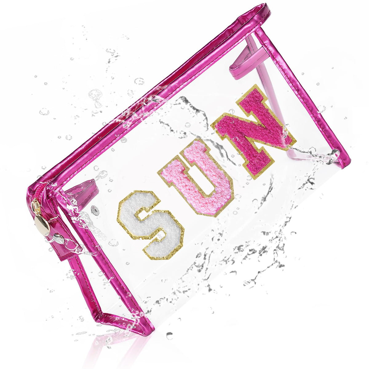 COSHAYSOO Sunscreen Bag Clear Makeup Toiletry Pouch Beach Vacation Essentials for Women Teen Girls Trip Gifts Summer Pool Travel Must Have Accessories Waterproof Stuff