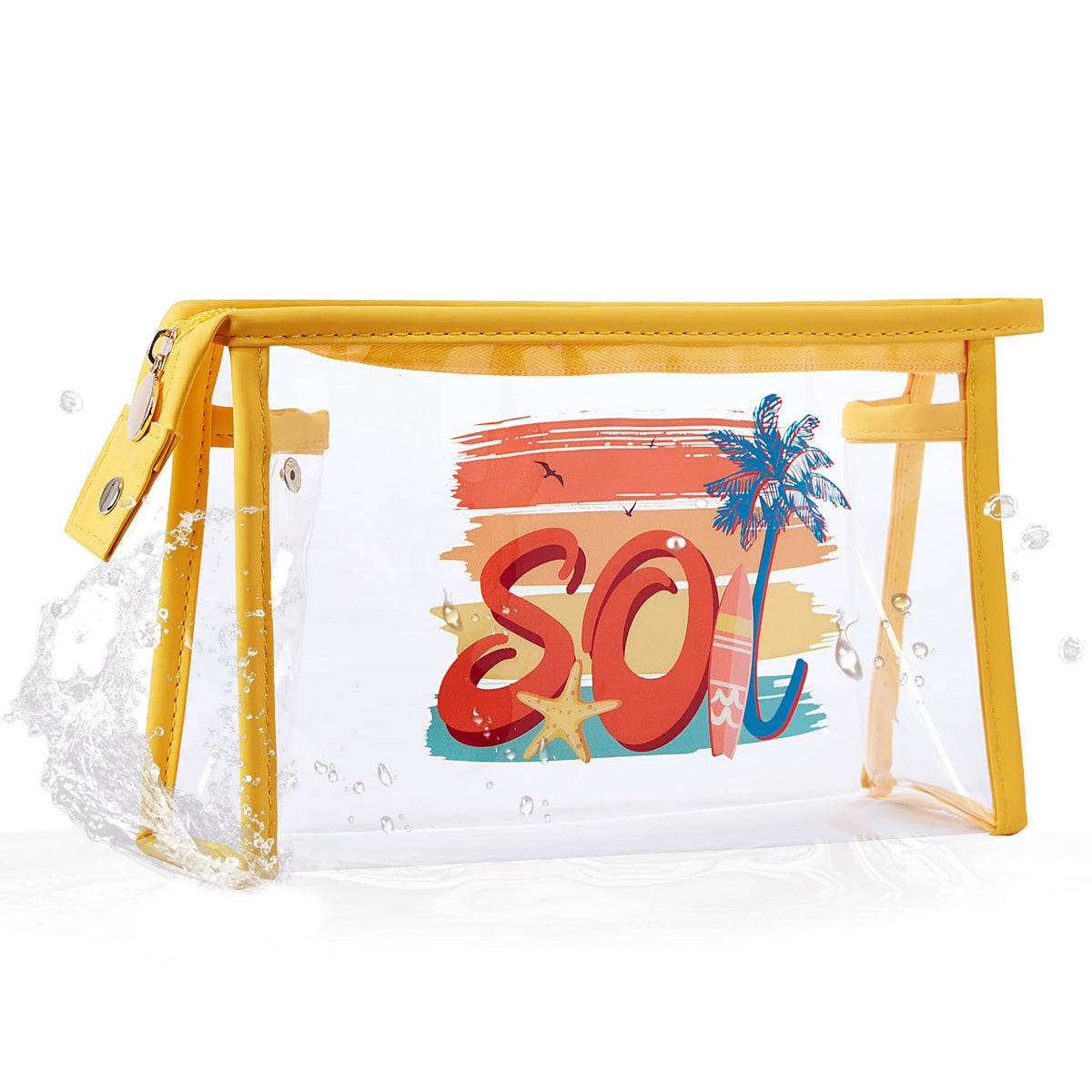 COSHAYSOO Sunscreen Bag Clear Makeup Toiletry Pouch Beach Vacation Essentials for Women Teen Girls Trip Gifts Summer Pool Travel Must Have Accessories Waterproof Stuff