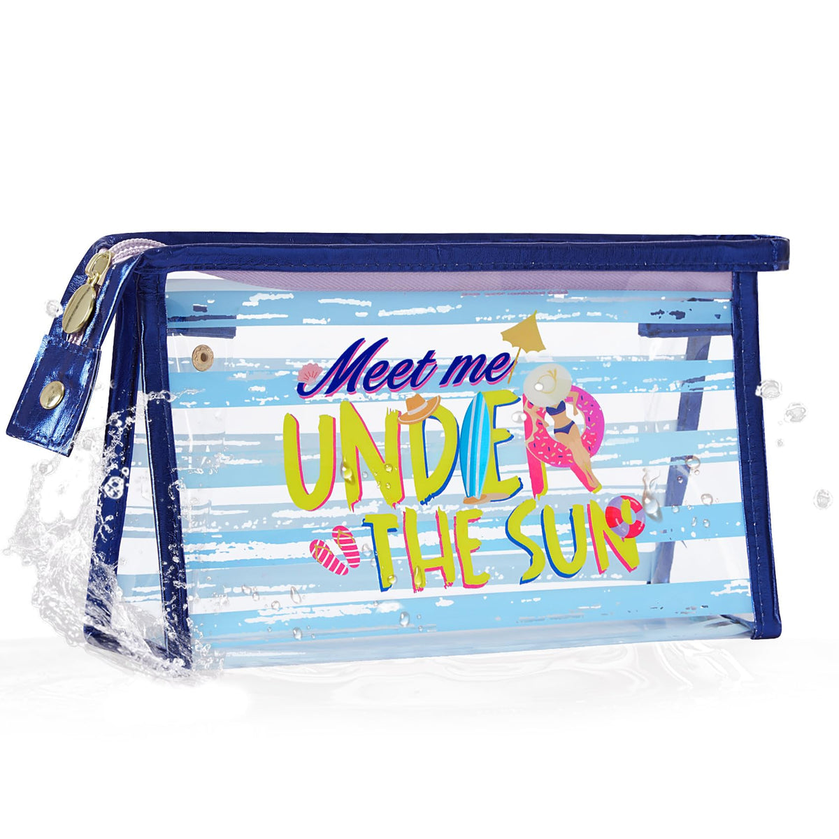 COSHAYSOO Sunscreen Bag Clear Makeup Toiletry Pouch Beach Vacation Essentials for Women Teen Girls Trip Gifts Summer Pool Travel Must Have Accessories Waterproof Stuff