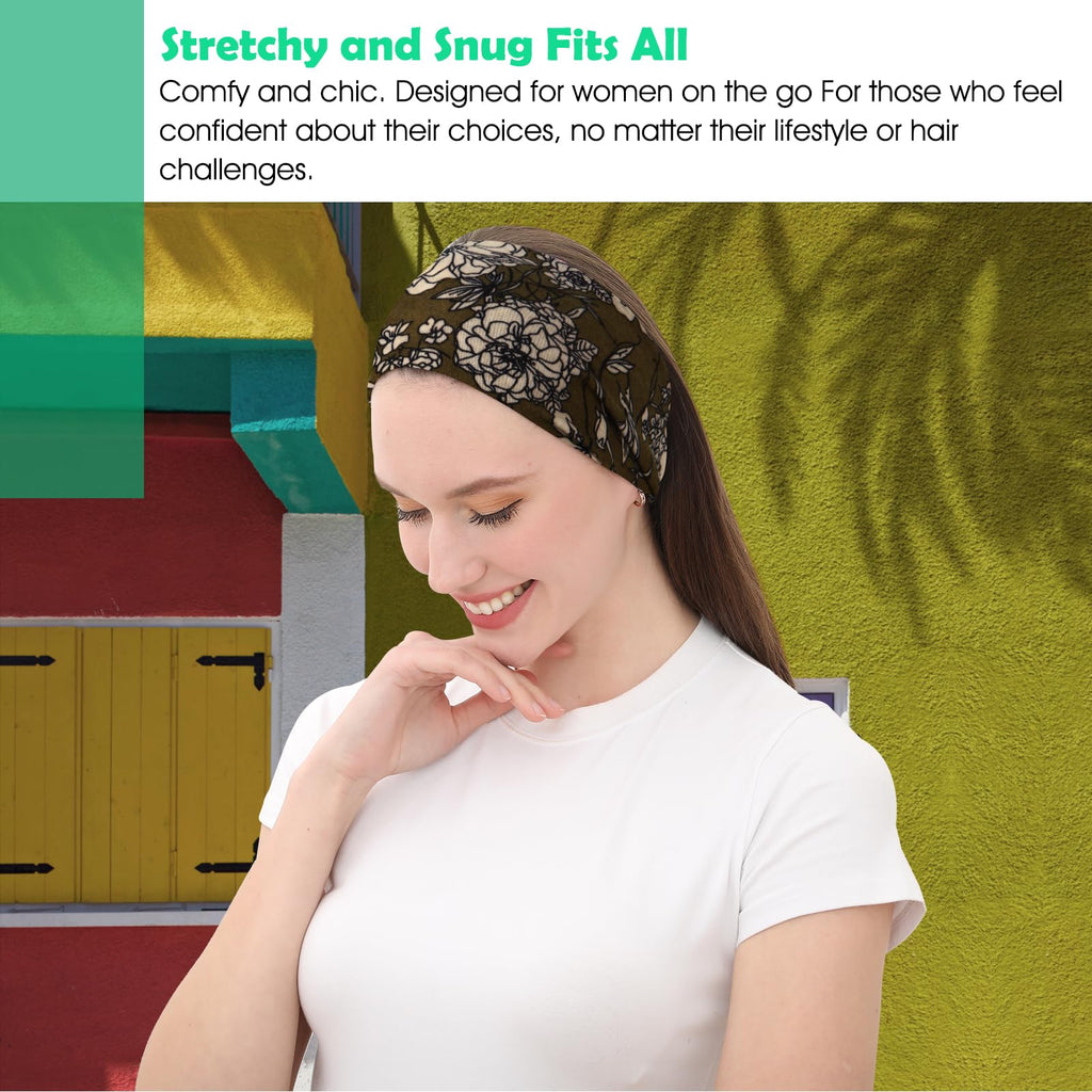 RITOPER Workout Wide Headbands for Women Non Slip, Super Soft Yoga Running Exercise Head Bands, Elastic Sweat Band Hair Bands for Women's Hair, Womens Solid Headband Hair Wrap