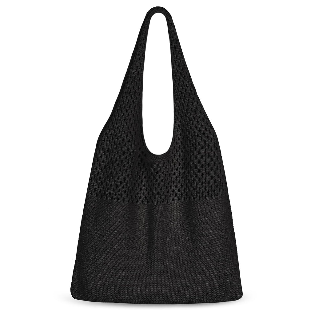 Sightor Crochet Tote Bag, Mesh Beach Bag Knit Summer Hobo Bag Vacation Boho Tote Bag for Women