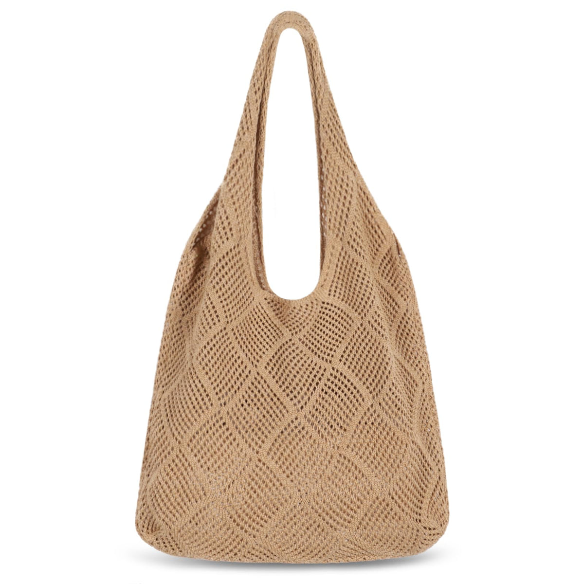 Sightor Crochet Tote Bag, Mesh Beach Bag Knit Summer Hobo Bag Vacation Boho Tote Bag for Women