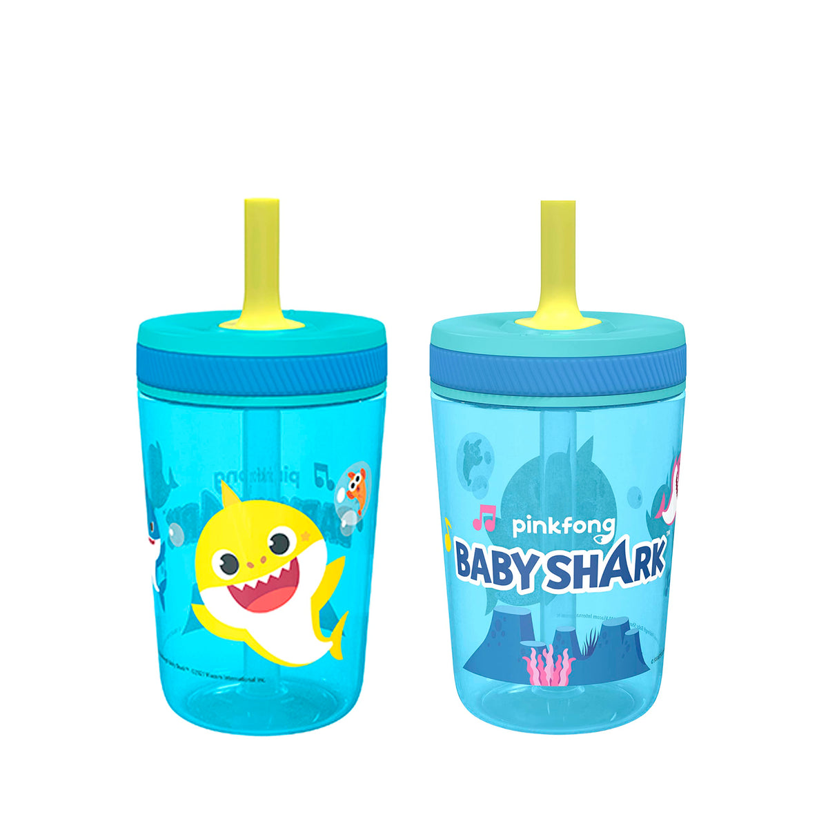 Zak Designs Kelso Toddler Cups For Travel or At Home, 15oz 2-Pack Durable Plastic Sippy Cups With Leak-Proof Design is Perfect For Kids (Sweet Berry, Lemon Zest)