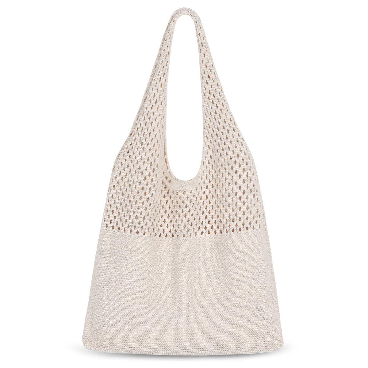 Sightor Crochet Tote Bag, Mesh Beach Bag Knit Summer Hobo Bag Vacation Boho Tote Bag for Women