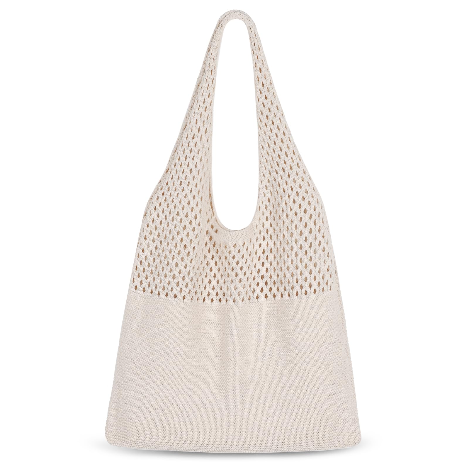 Sightor Crochet Tote Bag, Mesh Beach Bag Knit Summer Hobo Bag Vacation Boho Tote Bag for Women