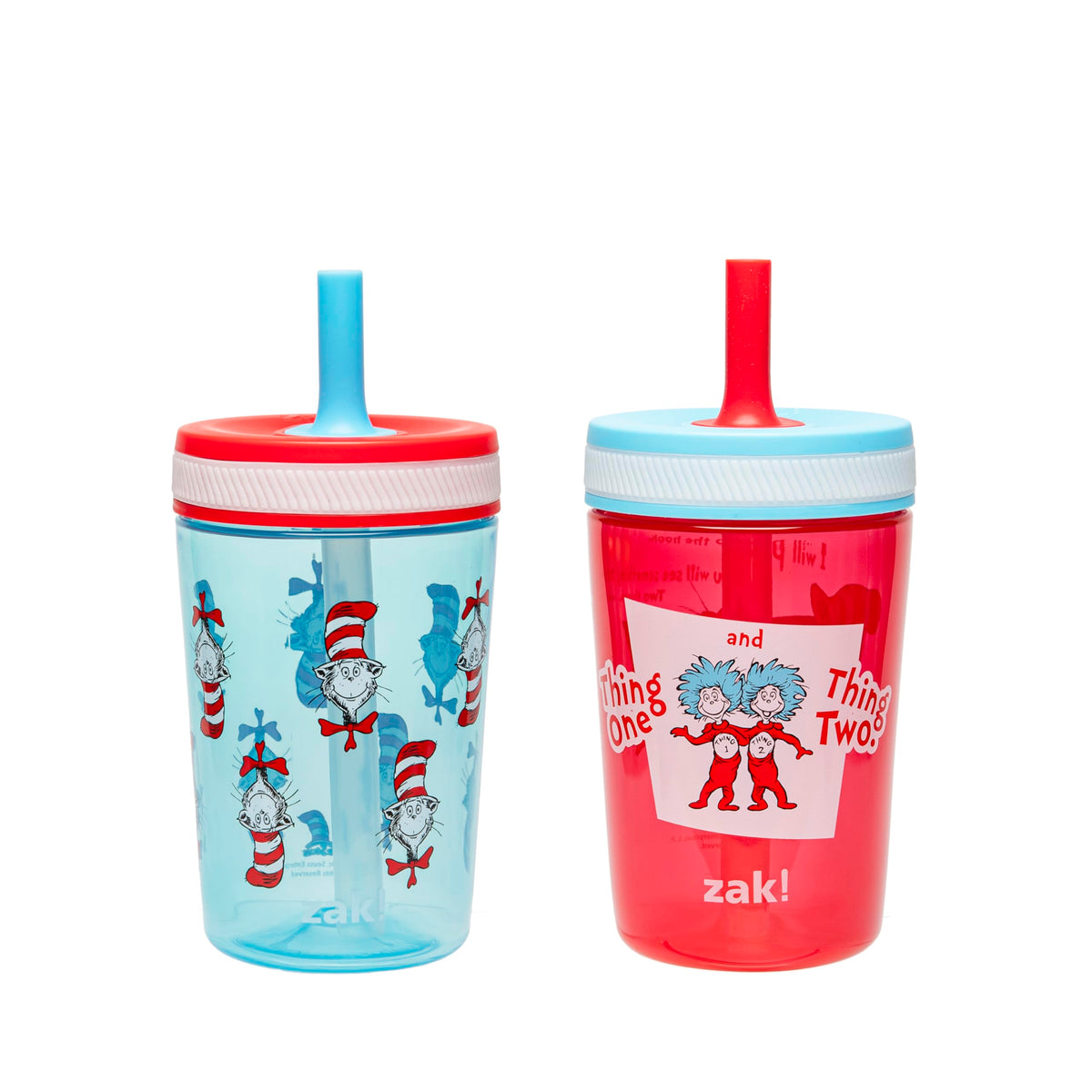 Zak Designs Kelso Toddler Cups For Travel or At Home, 15oz 2-Pack Durable Plastic Sippy Cups With Leak-Proof Design is Perfect For Kids (Sweet Berry, Lemon Zest)
