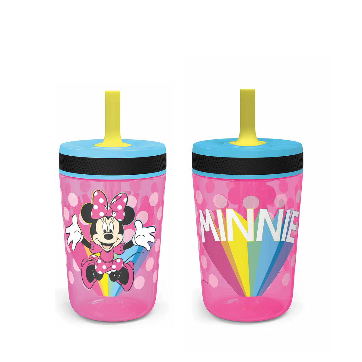 Zak Designs Kelso Toddler Cups For Travel or At Home, 15oz 2-Pack Durable Plastic Sippy Cups With Leak-Proof Design is Perfect For Kids (Sweet Berry, Lemon Zest)