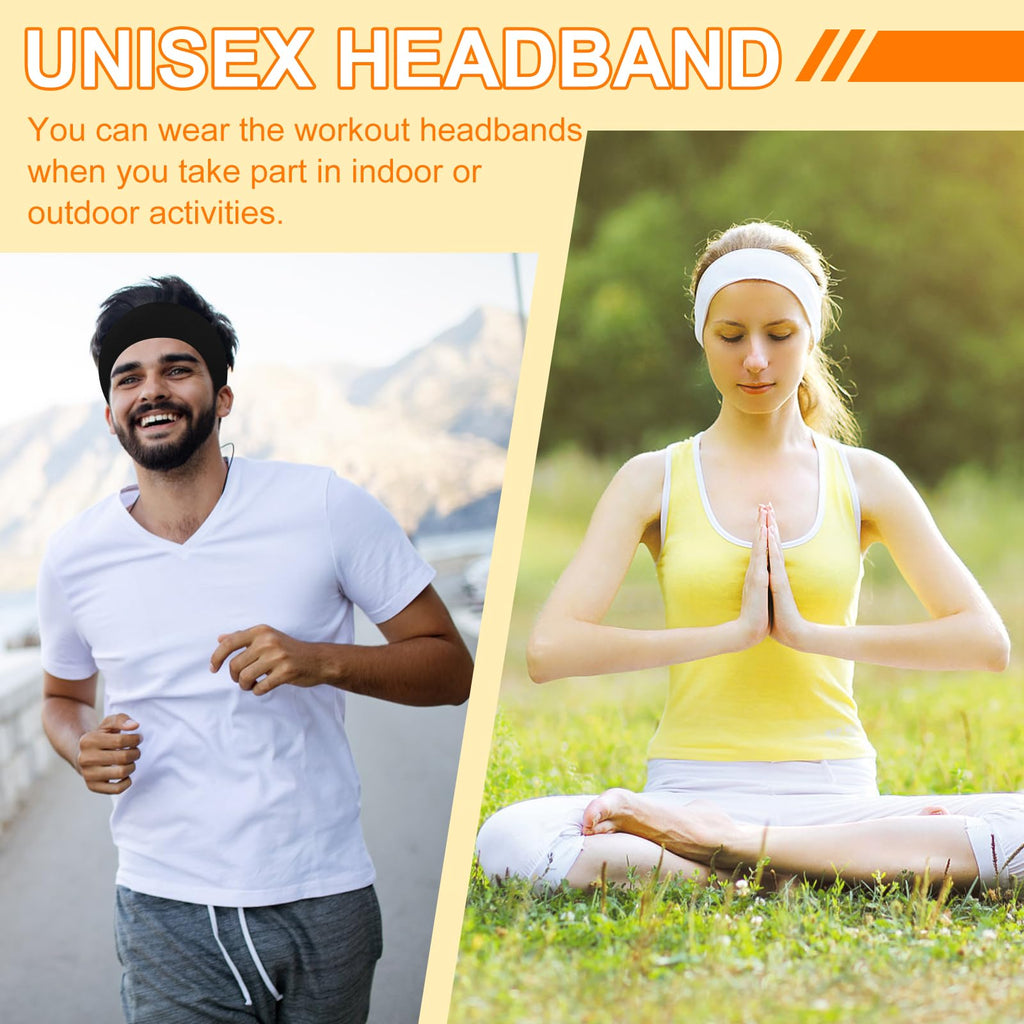 RITOPER Workout Wide Headbands for Women Non Slip, Super Soft Yoga Running Exercise Head Bands, Elastic Sweat Band Hair Bands for Women's Hair, Womens Solid Headband Hair Wrap