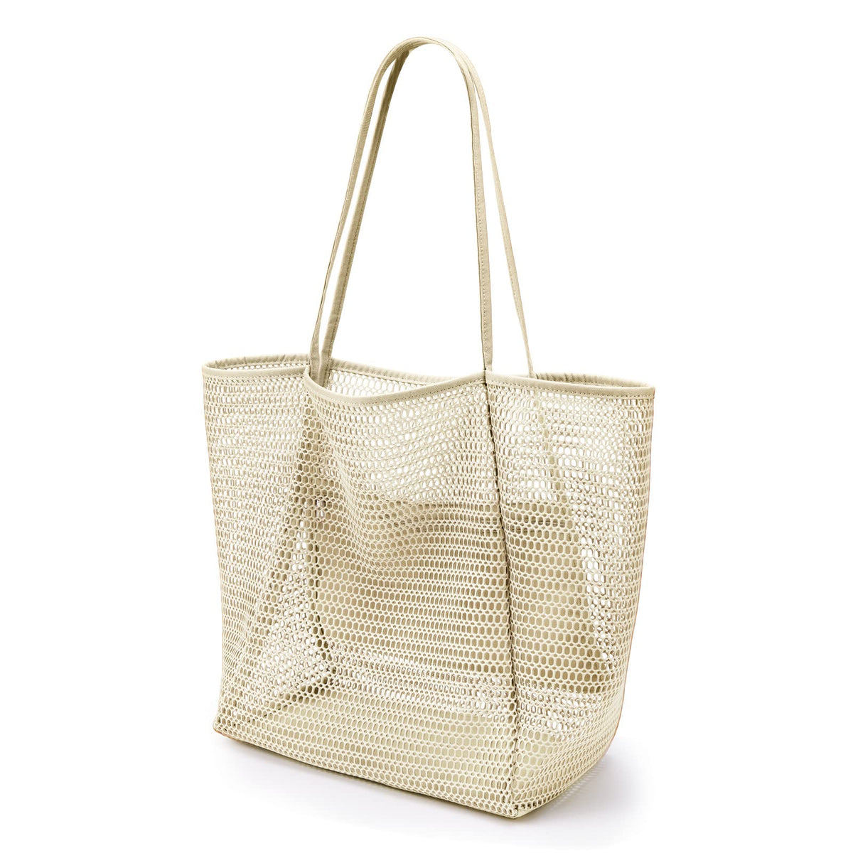 KALIDI Beach Nylon Mesh Tote Bag, Casual Tote Bag Hobo Women Foldable MAX 23L Shoulder Bag For Beach Picnic Vacation