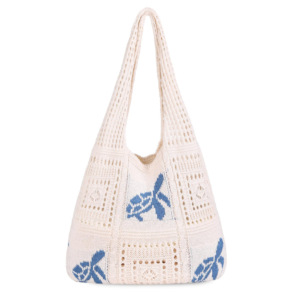 Sightor Crochet Tote Bag, Mesh Beach Bag Knit Summer Hobo Bag Vacation Boho Tote Bag for Women