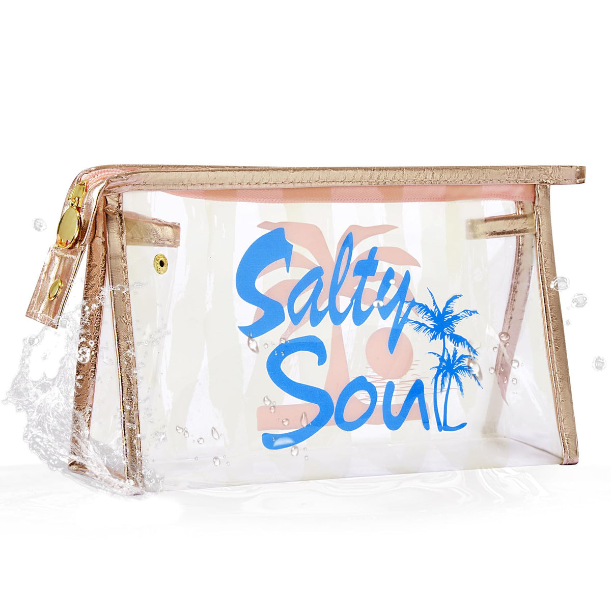 COSHAYSOO Sunscreen Bag Clear Makeup Toiletry Pouch Beach Vacation Essentials for Women Teen Girls Trip Gifts Summer Pool Travel Must Have Accessories Waterproof Stuff