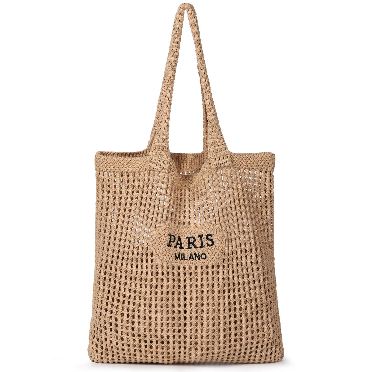 Sightor Crochet Tote Bag, Mesh Beach Bag Knit Summer Hobo Bag Vacation Boho Tote Bag for Women