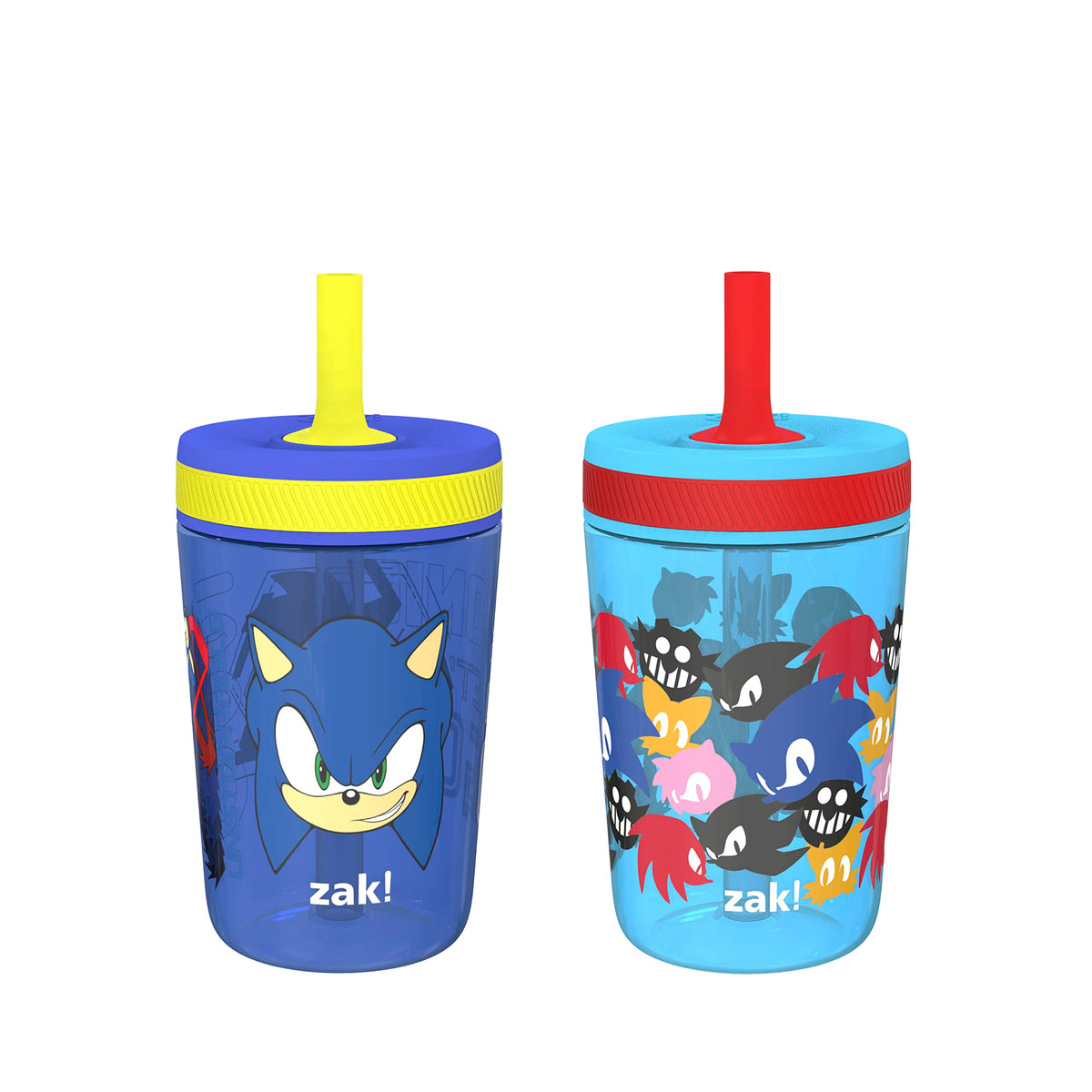 Zak Designs Kelso Toddler Cups For Travel or At Home, 15oz 2-Pack Durable Plastic Sippy Cups With Leak-Proof Design is Perfect For Kids (Sweet Berry, Lemon Zest)