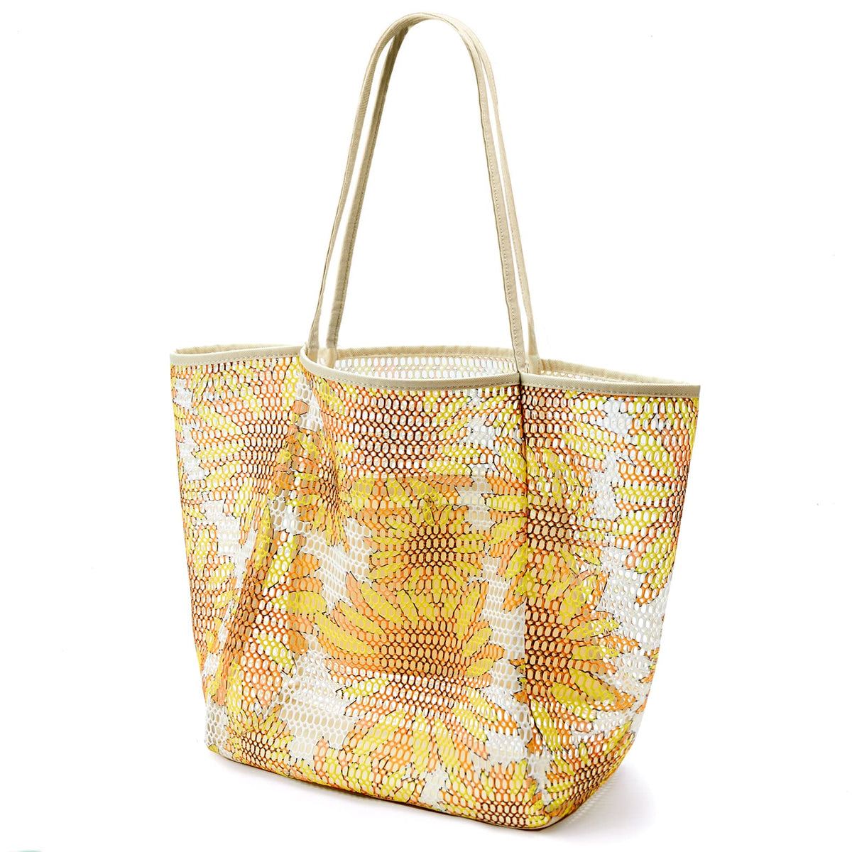 KALIDI Beach Nylon Mesh Tote Bag, Casual Tote Bag Hobo Women Foldable MAX 23L Shoulder Bag For Beach Picnic Vacation
